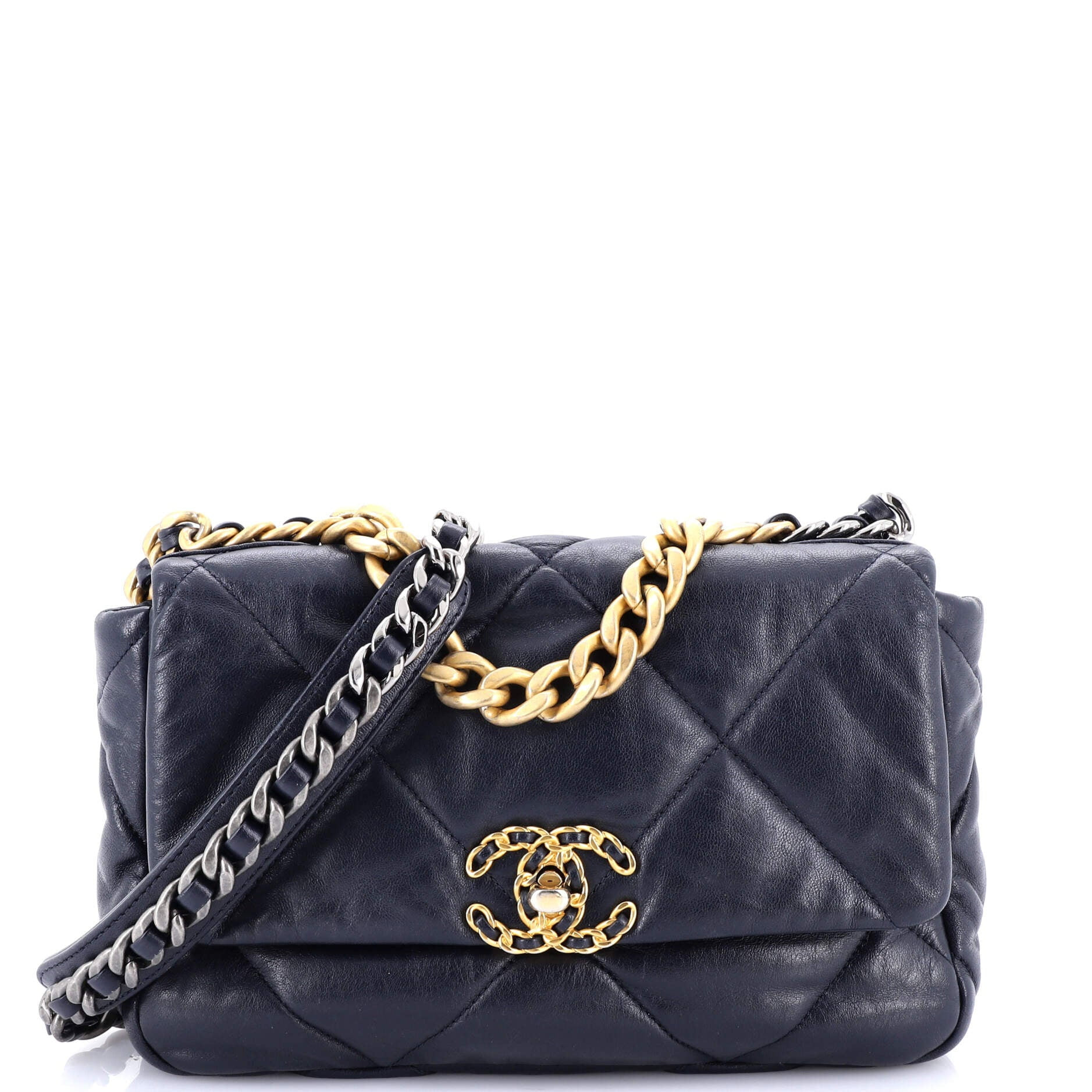 Pre-Owned CHANEL 19 Flap Bag Quilted Leather Medium By Rebag | Walmart (US)