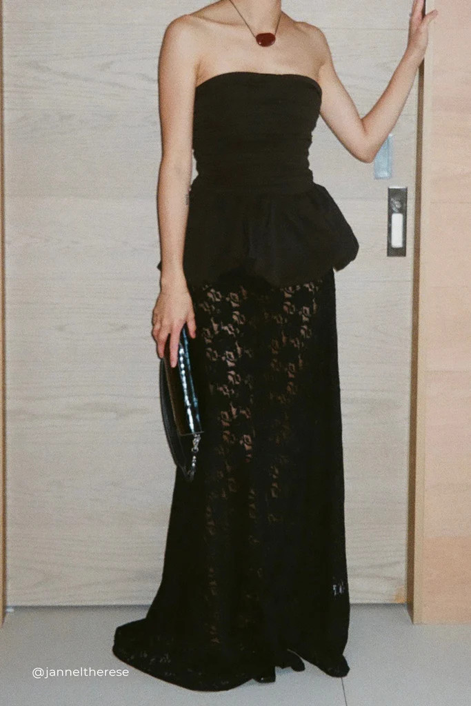 LOULA BLACK LACE SKIRT | DISSH