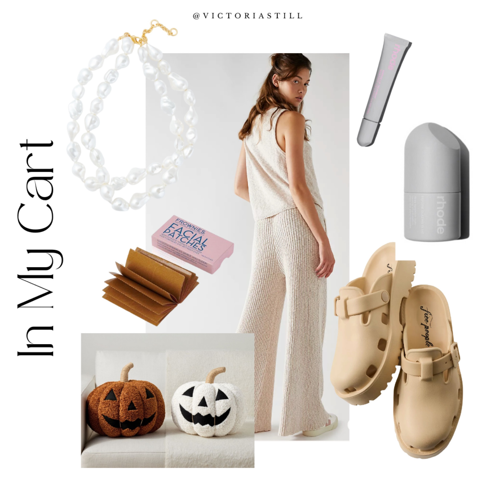 On my wish list - Free People Matching Set - Pearl Necklace - Rhode Lip Treatment and Glaze - Frownies - Clogs - Crocs - Halloween Pillows 

#LTKshoecrush #LTKhome #LTKFind