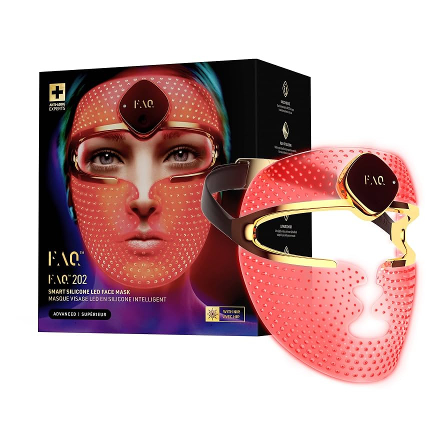 FAQ 202 Smart Anti Aging NIR + 7 LED Face Light Mask - Red Light Tretment - Face Masks Skin care ... | Amazon (UK)
