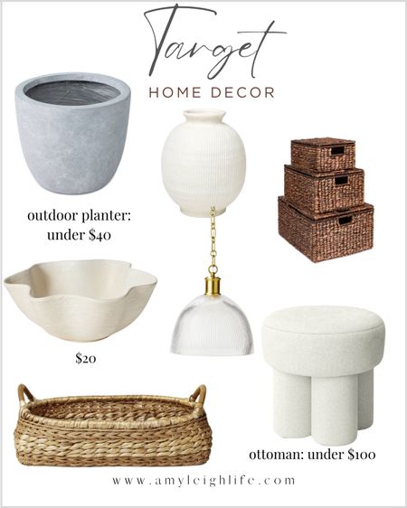 Target indoor and outdoor home decor finds. 

Water hyacinth basket, woven basket, plant basket, toy basket, nursery basket, basket for toys, basket for indoor tree, tree basket, tree planter, basket planter, whitewashed basket, woven baskets, set of 3 baskets, seagrass basket with lids, small baskets, small storage baskets, basket for storage, basket canister, woven canister, wicker basket, small wicker basket, Ottoman, ottoman coffee table, boucle ottoman, ottoman decor, living room ottoman, nursery ottoman, indoor ottomans, pouf ottoman, round ottomans, upholstered ottomans, target ottoman, living room furniture, living room accent furniture, accent furniture, living room decor, living room seating, extra seating, living room inspo, living room finds, living room ideas, nursery furniture, nursery inspo, bedroom furniture, bedroom ideas, sitting room ideas, sitting room furniture, accent stool, stool, ottoman stool, pouf stool, target, target home 

#amyleighlife
#home

Prices can change. 

#LTKStyleTip #LTKHome #LTKSaleAlert