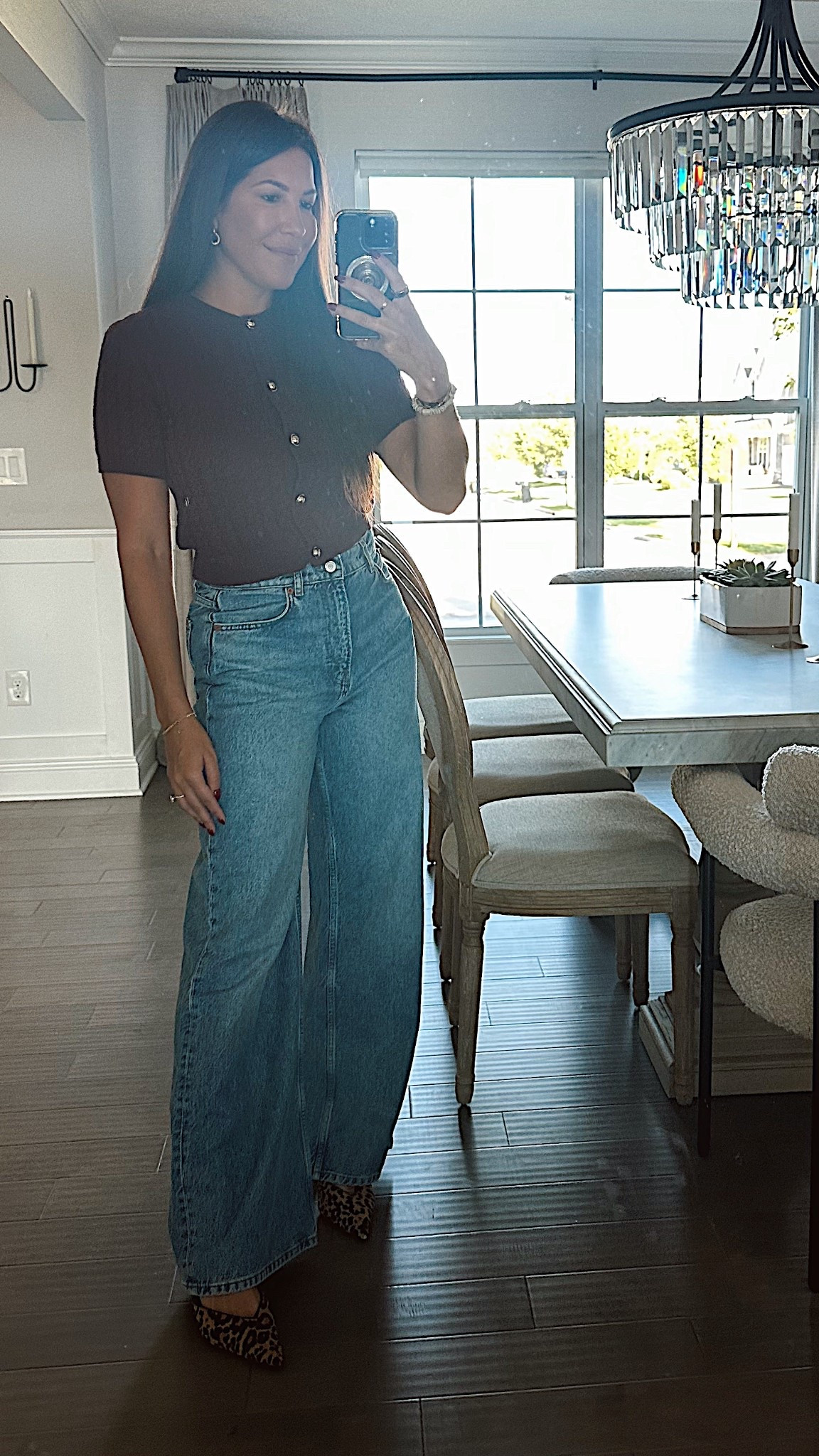 Fall transition outfit! These wide leg jeans are like butter. Love the color of this burgundy sweater and short sleeves perfect for cool mornings and warm afternoons. 

Wearing a 27 in jeans & small sweater 

#LTKFindsUnder50 #LTKFallSale #LTKSeasonal