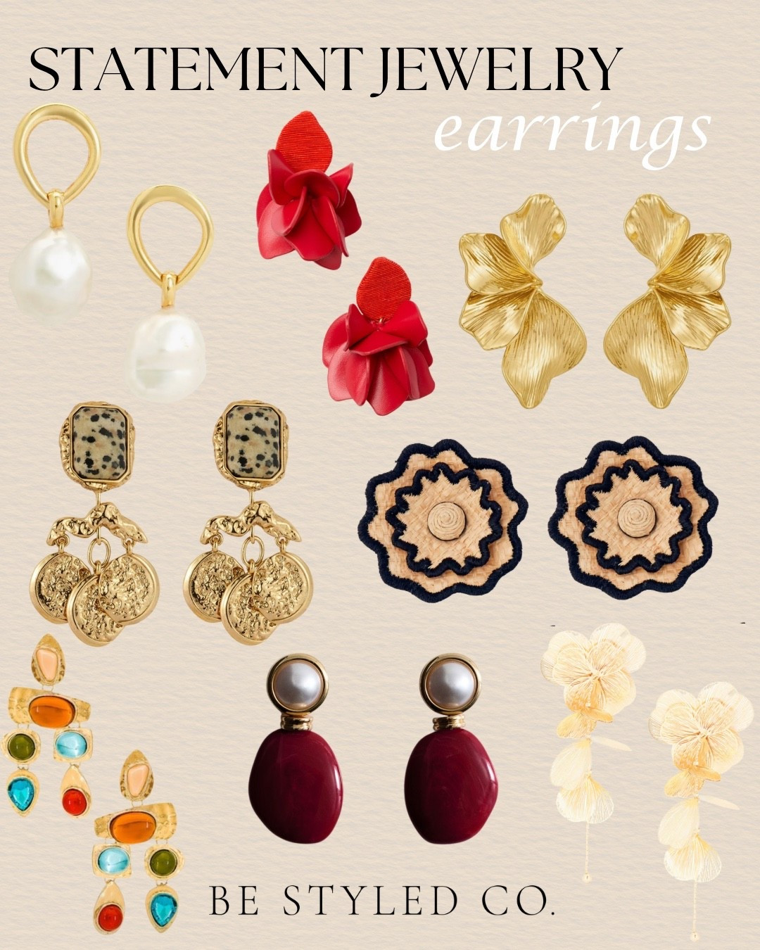 Statement jewelry is back and the easiest way to elevate your summer look is with accessories! Here are our stylists top picks for statement earrings 

#LTKOver40 #LTKTravel #LTKStyleTip