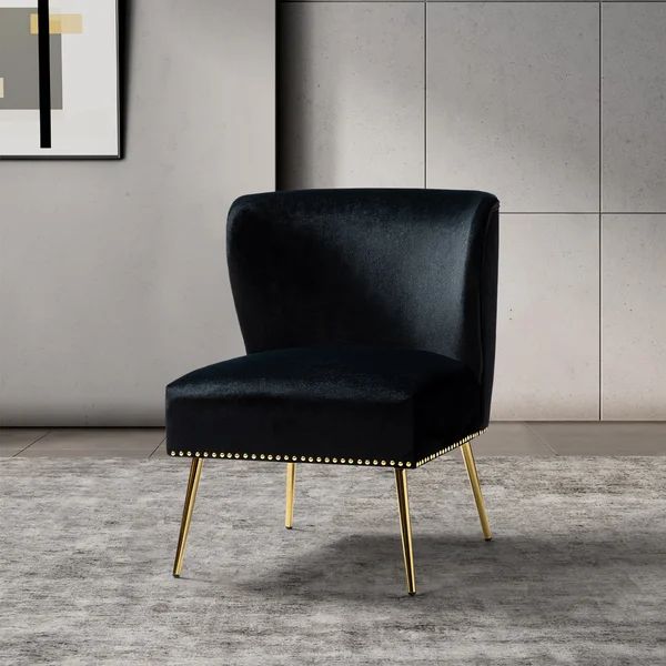 Clive 26" Wide Velvet Side Chair | Wayfair North America