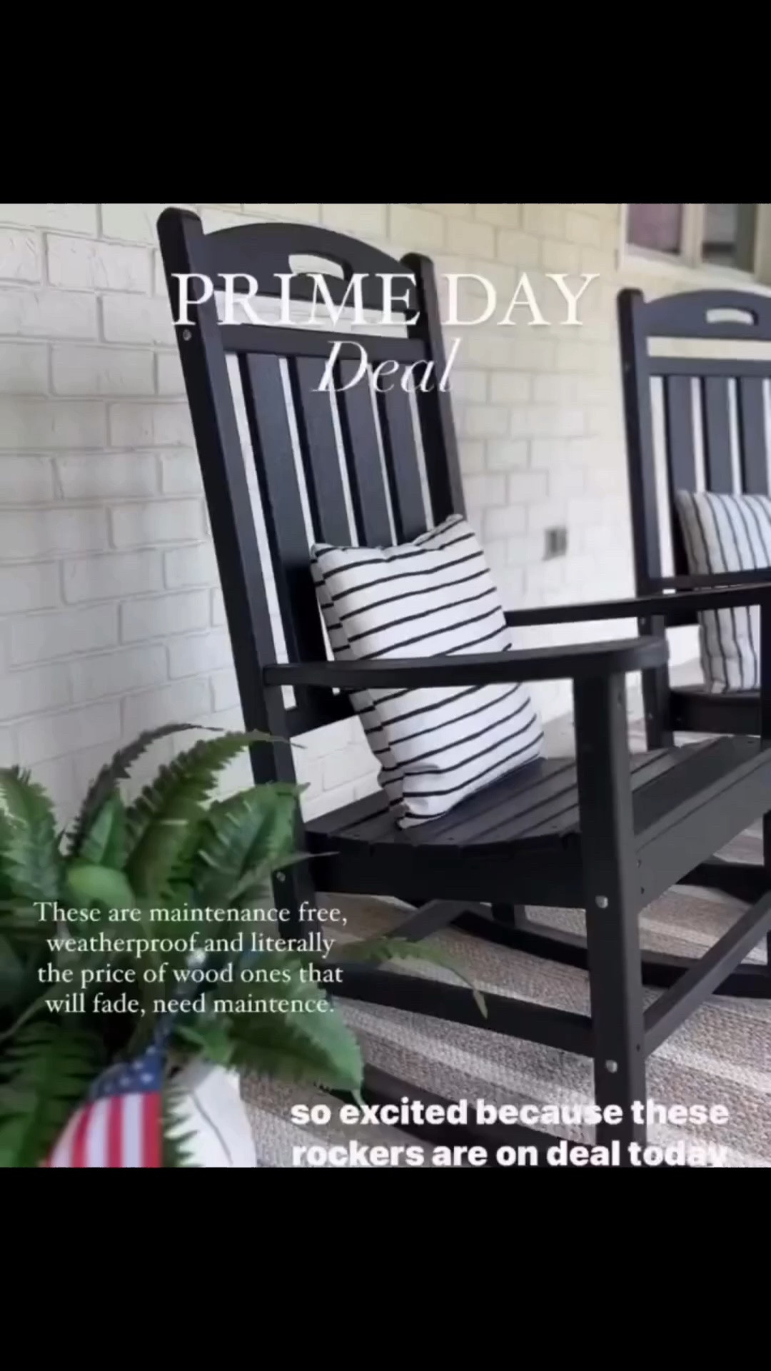 PRIME DAY DEAL 🪑

These rocking chairs are one of the best home purchases we’ve made, and they’re finally on sale for Prime Day! They’re weatherproof, maintenance-free, and look so much more expensive than they are. If you’ve been wanting to update your front porch, this is your sign. 🤎

#AmazonPrimeDay #PrimeDayDeals #AmazonFinds #FrontPorchDecor #PorchGoals #HomeDecor #OutdoorLiving #AmazonHome #HomeInspo #PatioDecor #AmazonFavorites #LTKHome #LTKFinds #DealAlert #PorchStyle