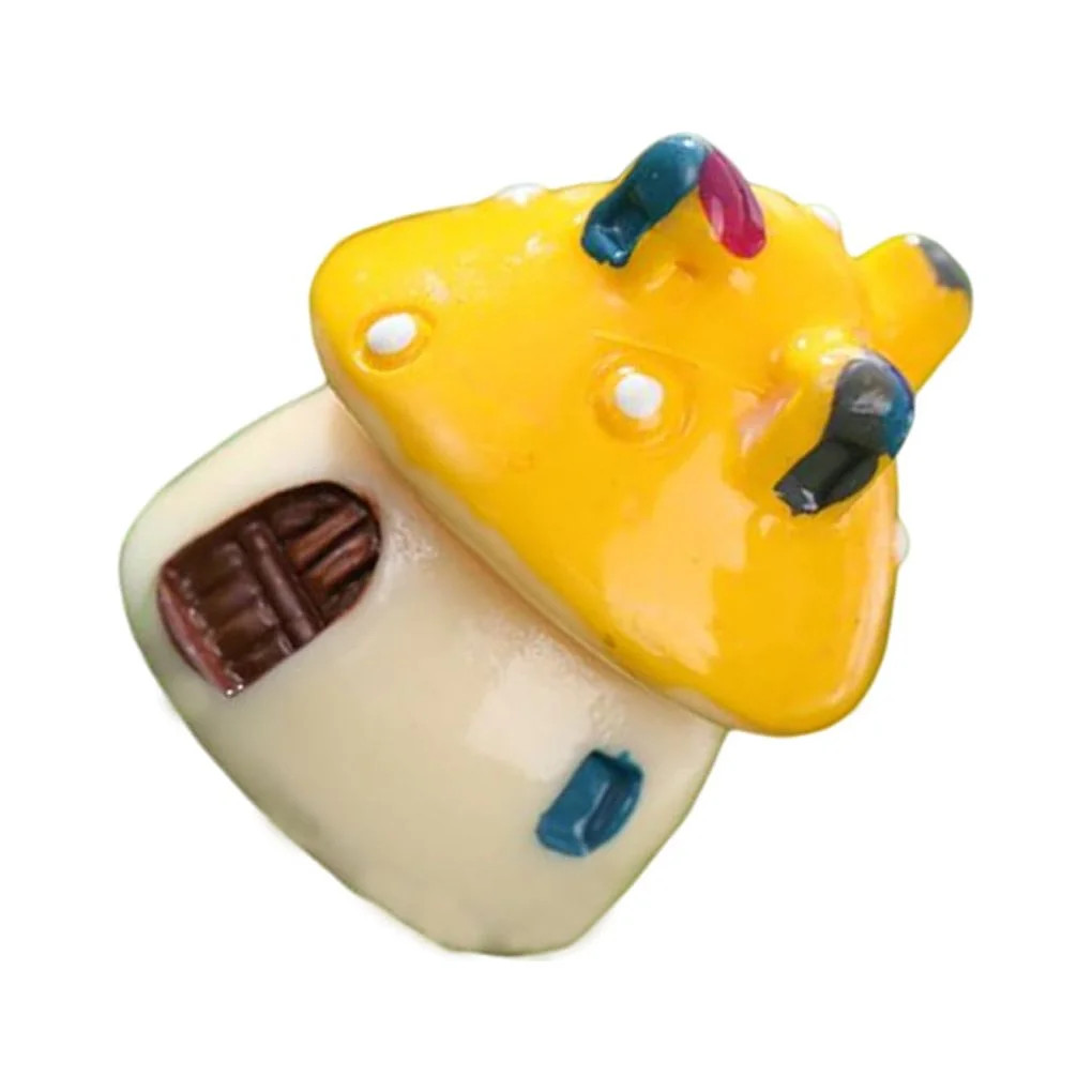 chidgrass Resin Mini Mushroom House Miniature Statue Micro Landscape Sculpture Table Craft Home D... | Walmart (US)