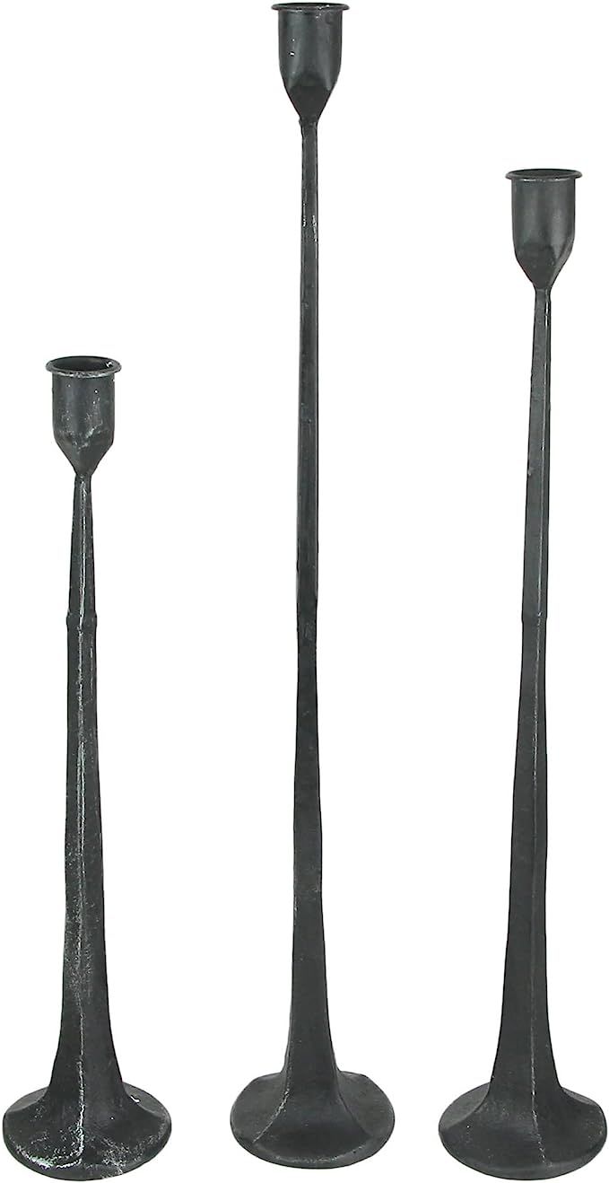 Amazon.com: Set of 3 Mid-Century Modern Style Forged Iron Taper Candle Holder : Home & Kitchen | Amazon (US)