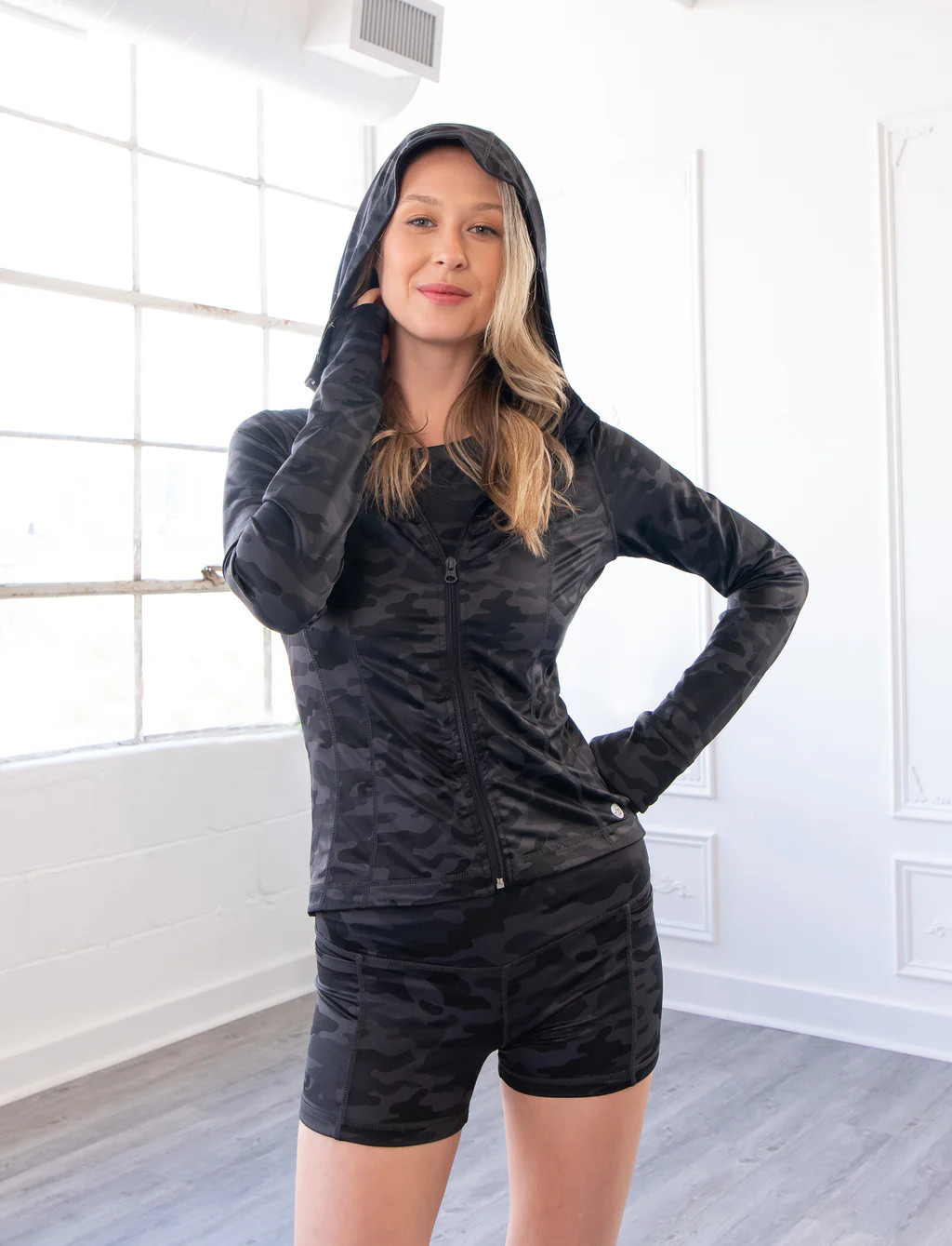 LADIES HOODED YOGA JACKET | Jill Yoga