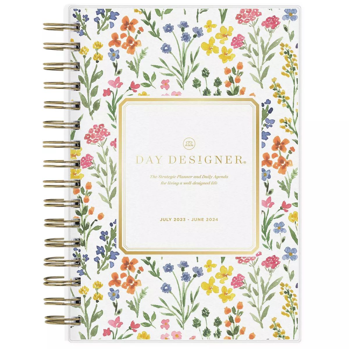 Day Designer 2023-24 Academic Planner Frosted Cover 5"x8" Daily/Monthly Wirebound Flower Field Wh... | Target