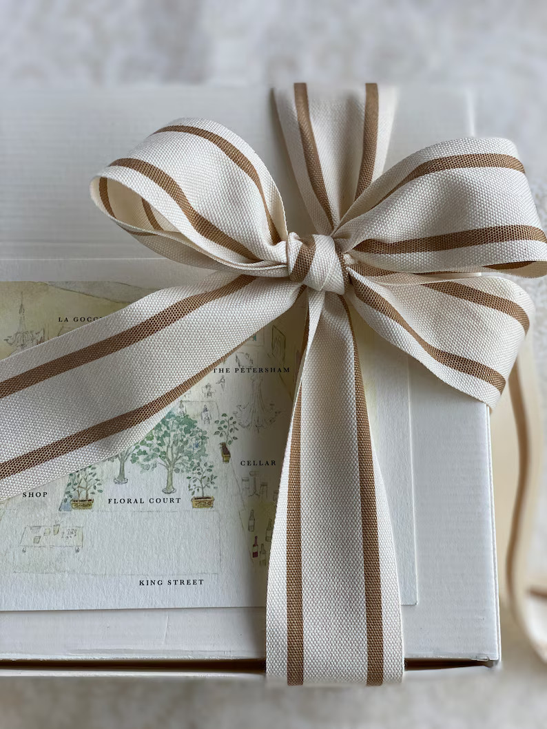 Antique Gold Striped Cotton Ribbon - 1.5" Wide - Etsy | Etsy (US)