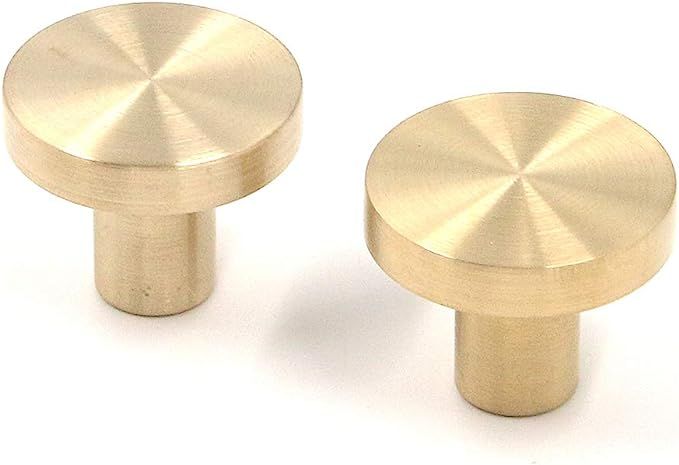 Karcy Pull Knobs 1" Dia. Solid Brass Cupboard Knob Round Glod with Mounting Expansion Bolt Suitab... | Amazon (US)