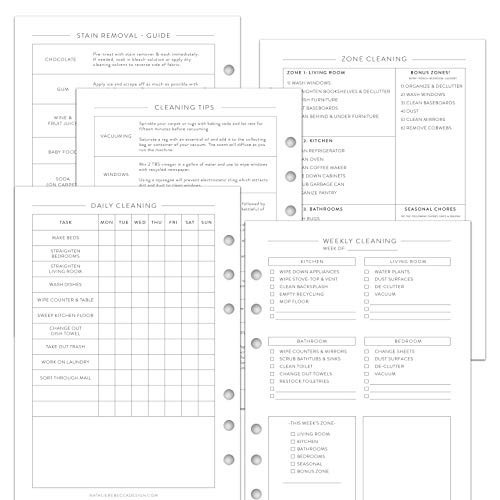 BetterNote A5 CLEANING PLAN Refill Inserts 6-Ring Binder Planner CLASSIC | Amazon (US)