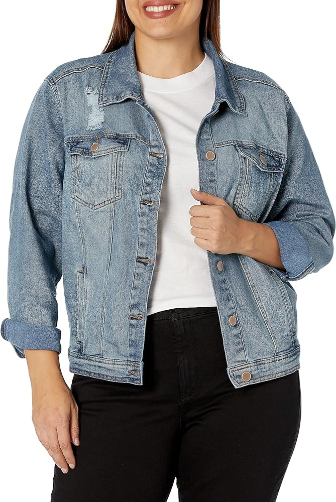 dollhouse womens Genesis Plus Denim Jacket | Amazon (US)