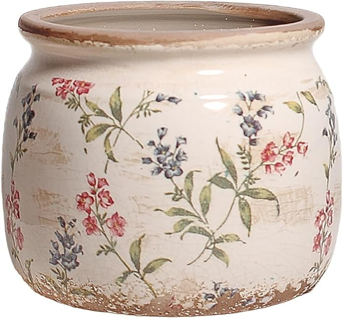 Flower Pots, Vintage Planters for Indoor Plants, 6.29'' Plant Pots with Drainage, Ceramic Pots fo... | Amazon (US)