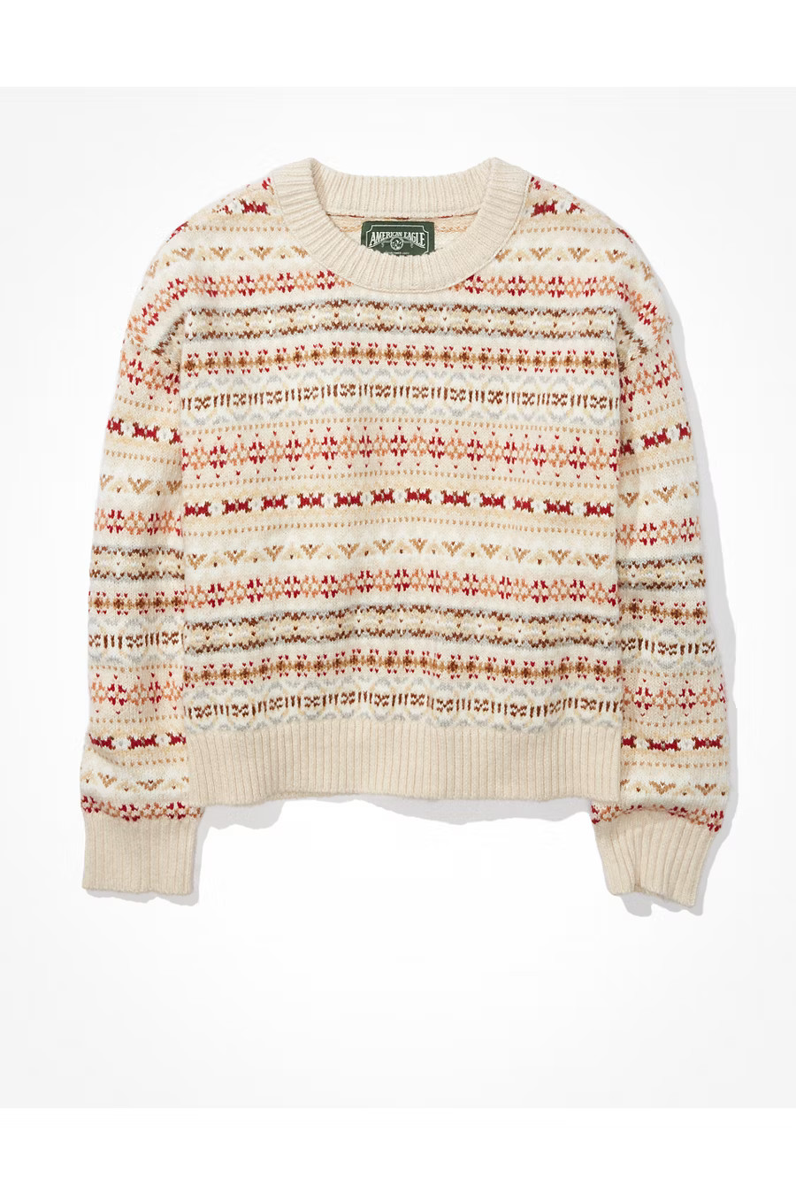 AE Fairisle Snowdrift Sweater | American Eagle Outfitters (US & CA)