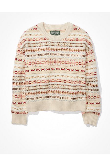 AE Fairisle Snowdrift Sweater | American Eagle Outfitters (US & CA)