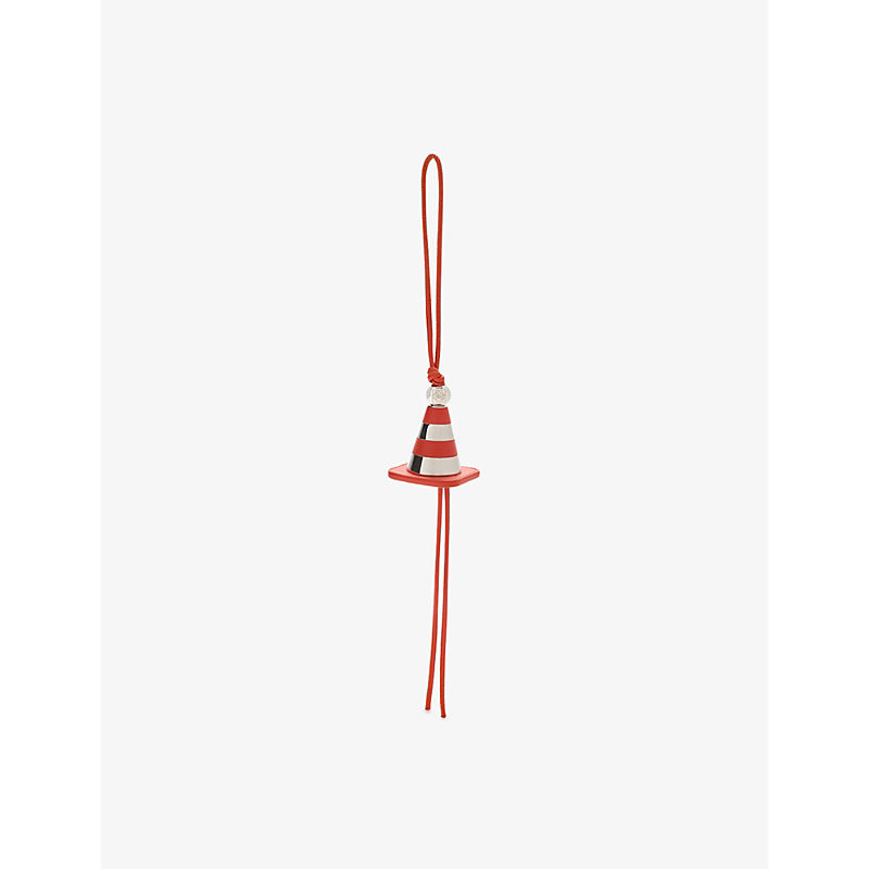 Loewe Womens Red Work Cone Leather and Brass Bag Charm | Selfridges