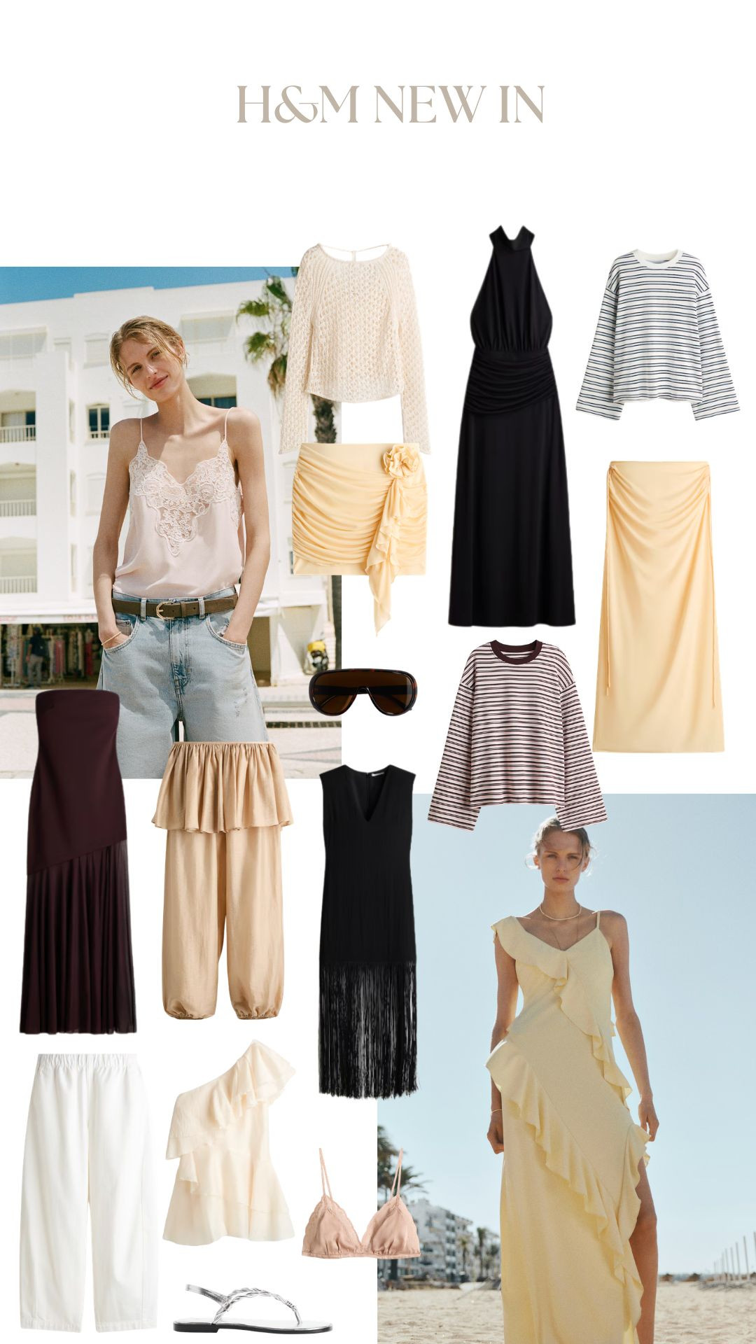 What's in my order from the H&M New in! 

Summer Style, Summer Outfit Inspiration, Pastel Tones, Butter Yellow, Summer Holiday, Holiday Style, Fringed Black Dress, Lace Underwear, Striped Top   

 #LTKuk #LTKsummer #LTKeurope