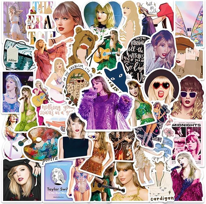 50PCS Singer Taylor Stickers for Kids Teen Swift All Music Album Stickers,Vinyl Waterproof Sticke... | Amazon (US)
