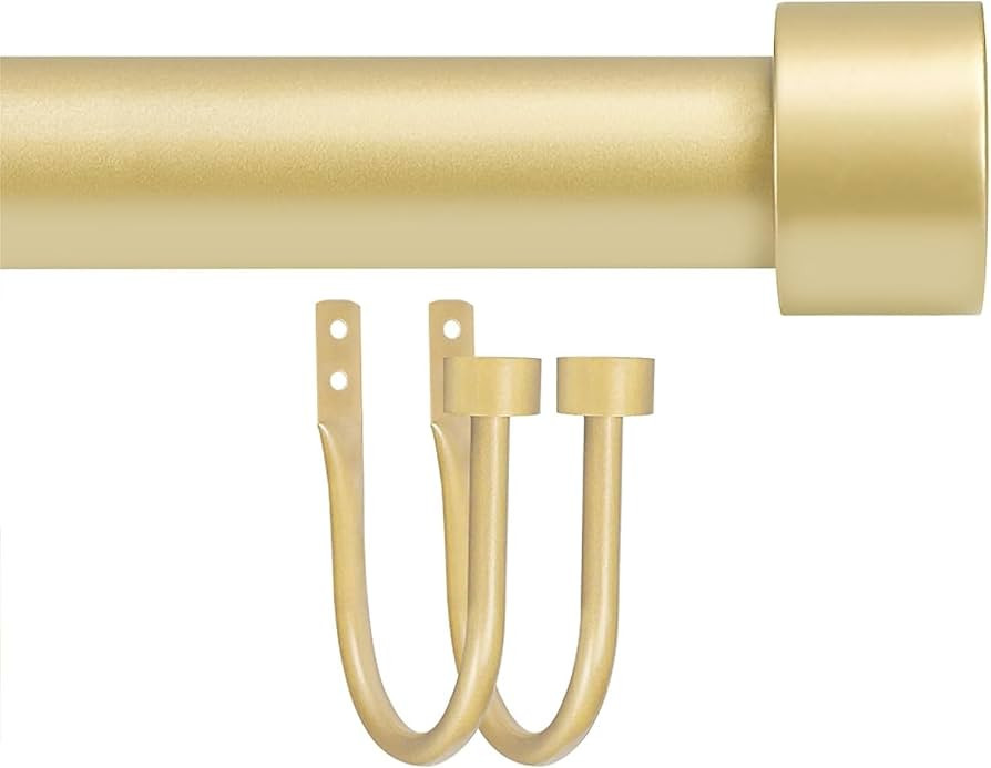 Gold Curtain Rod for Window 18-45’’(1.5-3.75ft), YNL Small Drapery Rods with 2PCS Curtain Hol... | Amazon (US)