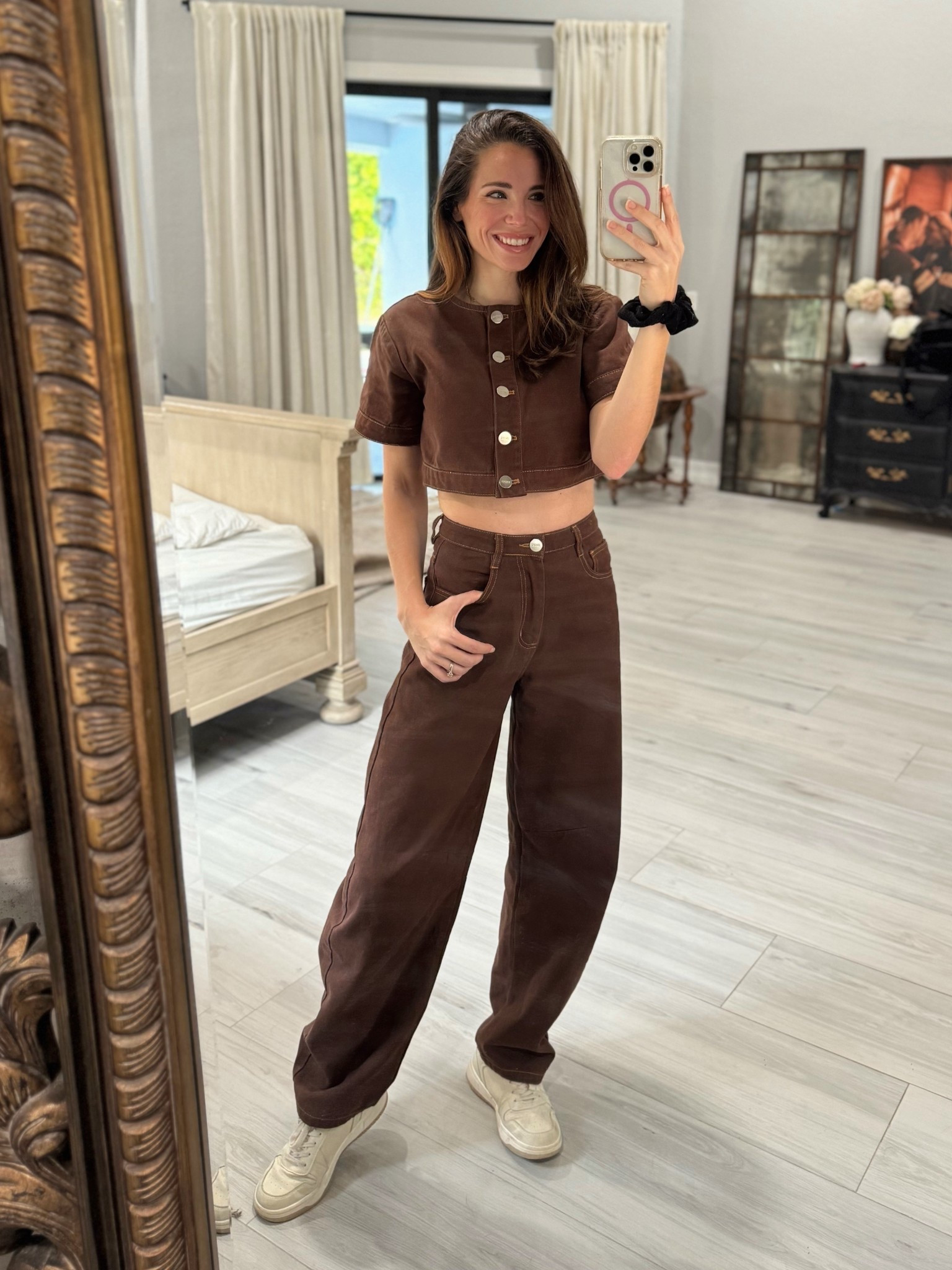 Chocolate Brown Denim #Revolve #ootd #barreljeans 

#LTKSeasonal #LTKmomlife #LTKootd