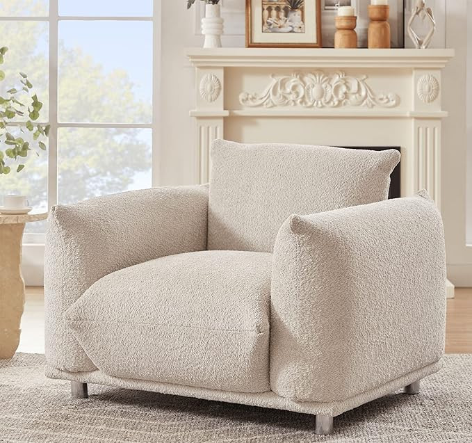 Hison Oversized Arm Chair for Living Room Extra-Deep Lounge Reading Comfy Arm Chair Mid Century L... | Amazon (US)