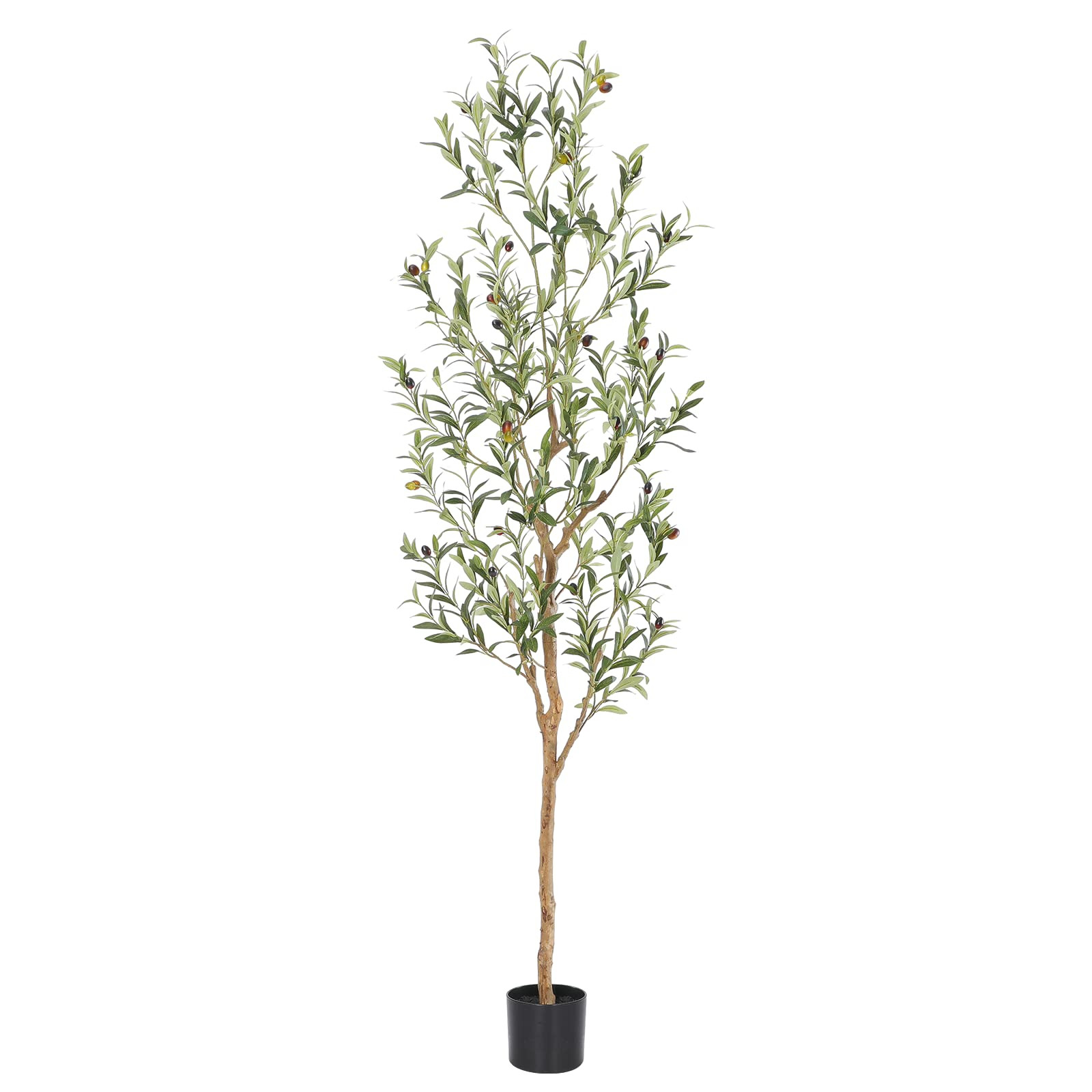 Faux Olive Tree 6ft，Olive Trees Artificial Indoor with Natural Wood Trunk and Realistic Leaves ... | Amazon (US)