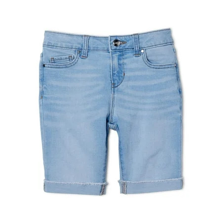 Wonder Nation Girls Knee Length Denim Jean Shorts, Sizes 5-18 & Plus | Walmart (US)
