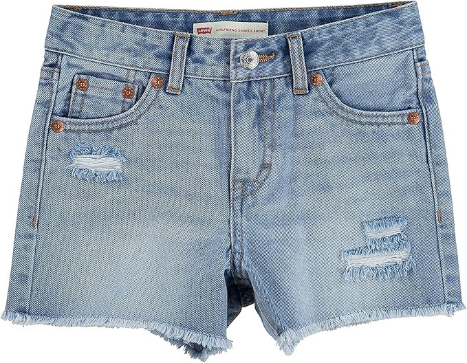 Levi's Girls' Girlfriend Fit Denim Shorty Shorts | Amazon (US)