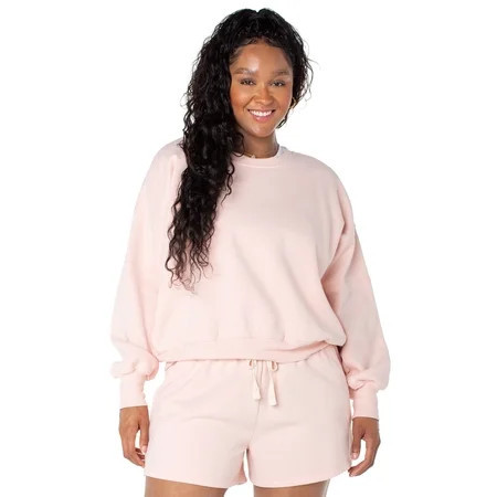 Celebrity Pink Women s and Women s Plus Oversized Boyfriend Sweatshirt Sizes XS-4X | Walmart (US)
