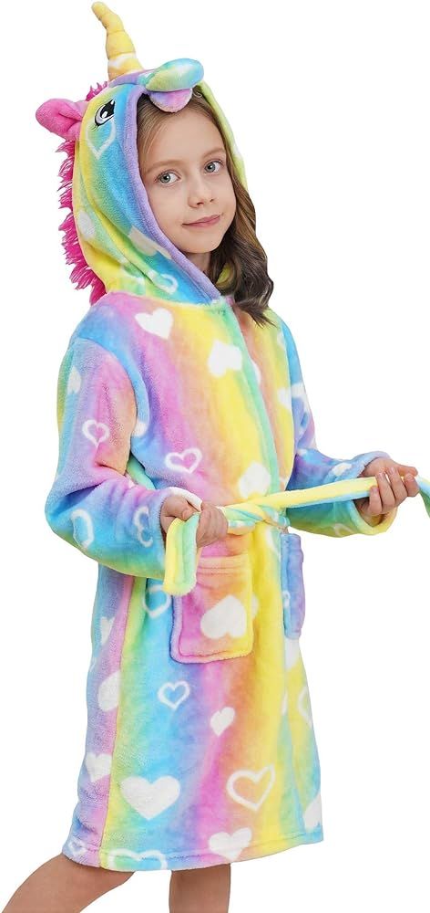 Doctor Unicorn Soft Unicorn Hooded Bathrobe Sleepwear - Unicorn Gifts for Girls | Amazon (US)