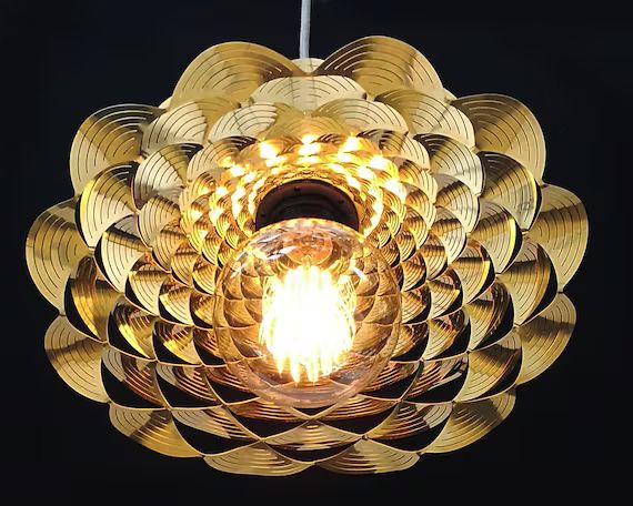 Sunflowers Brass ceiling light fixture, Flower Dining room Lighting, Ceiling Pendant light with G... | Etsy (US)