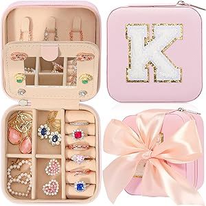 Travel Jewelry Case, Pink Travel Jewelry Box, Travel Jewelry Organizer, Travel Gifts for Women Gi... | Amazon (US)