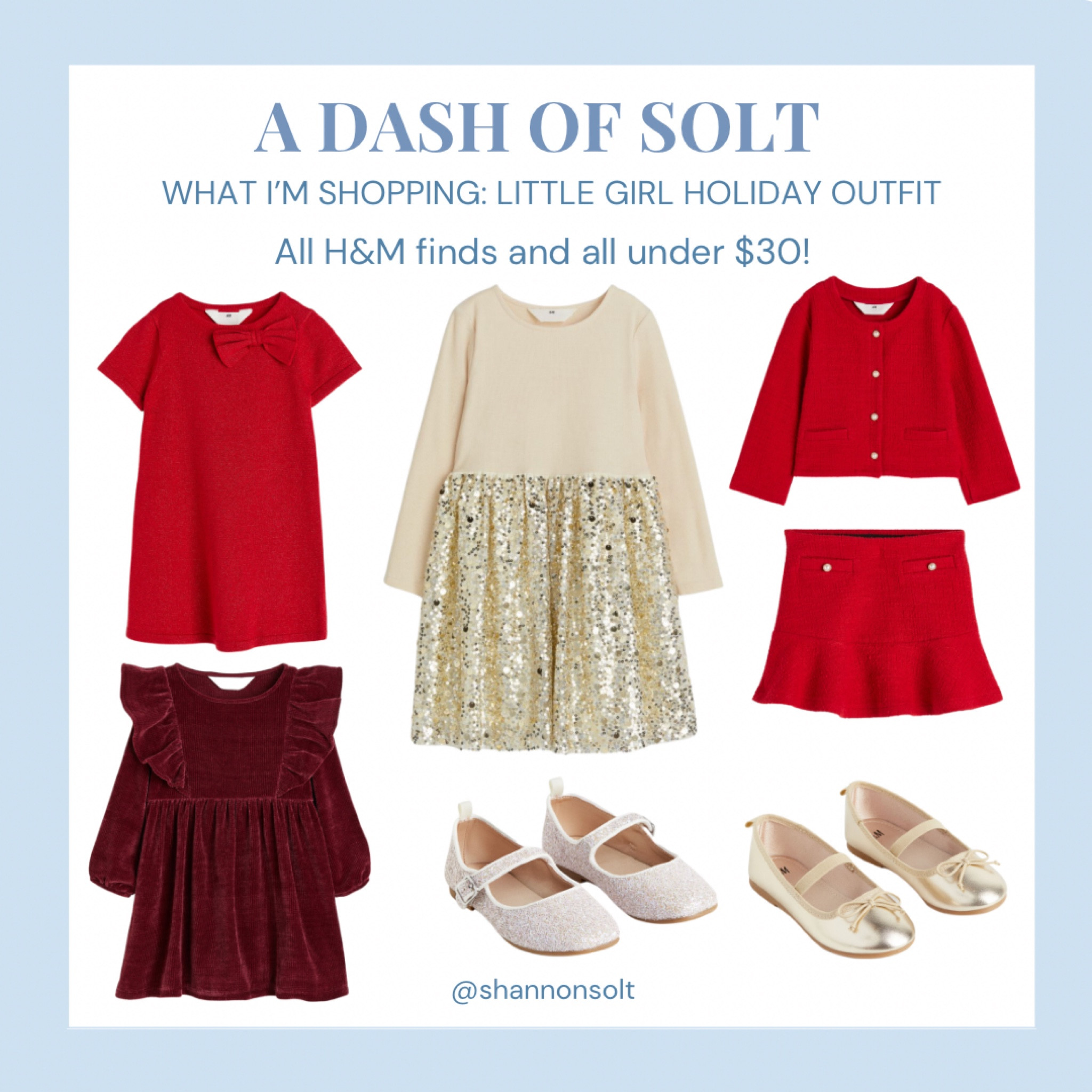 Holiday style for little girls from H&M! 

Affordable style, affordable children’s clothes, Holiday dress, holiday outfit, kid holiday outfit, little girl holiday, boulcé jacket, mini lady jacket, skirt, red dress, ballet flats, girl style, kid style, preppy, preppy style, Christmas, Christmas outfit, thanksgiving outfit, classic style, timeless style 

#LTKSeasonal #LTKHoliday #LTKkids