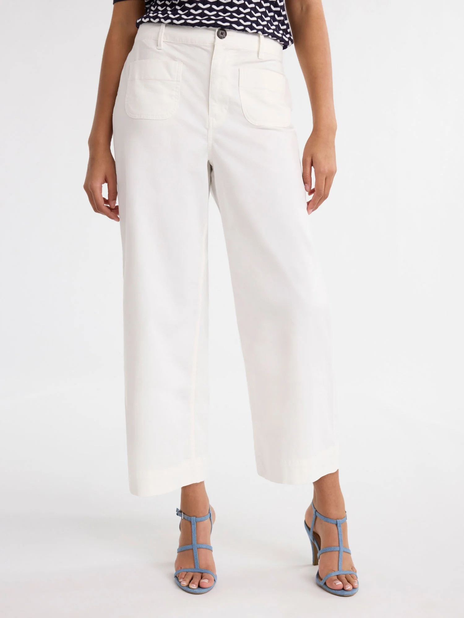 Free Assembly Women's High Rise Cropped Wide Leg Pants, 26” Inseam, Sizes XS- XXXL | Walmart (US)