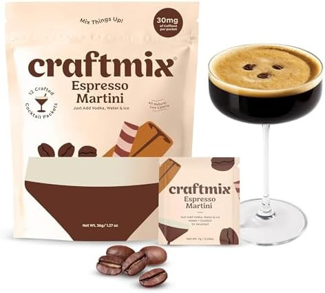 Craftmix Espresso Martini Cocktail & Mocktail Drink Mixer, Skinny Mixes - Water Flavoring Packets... | Amazon (US)