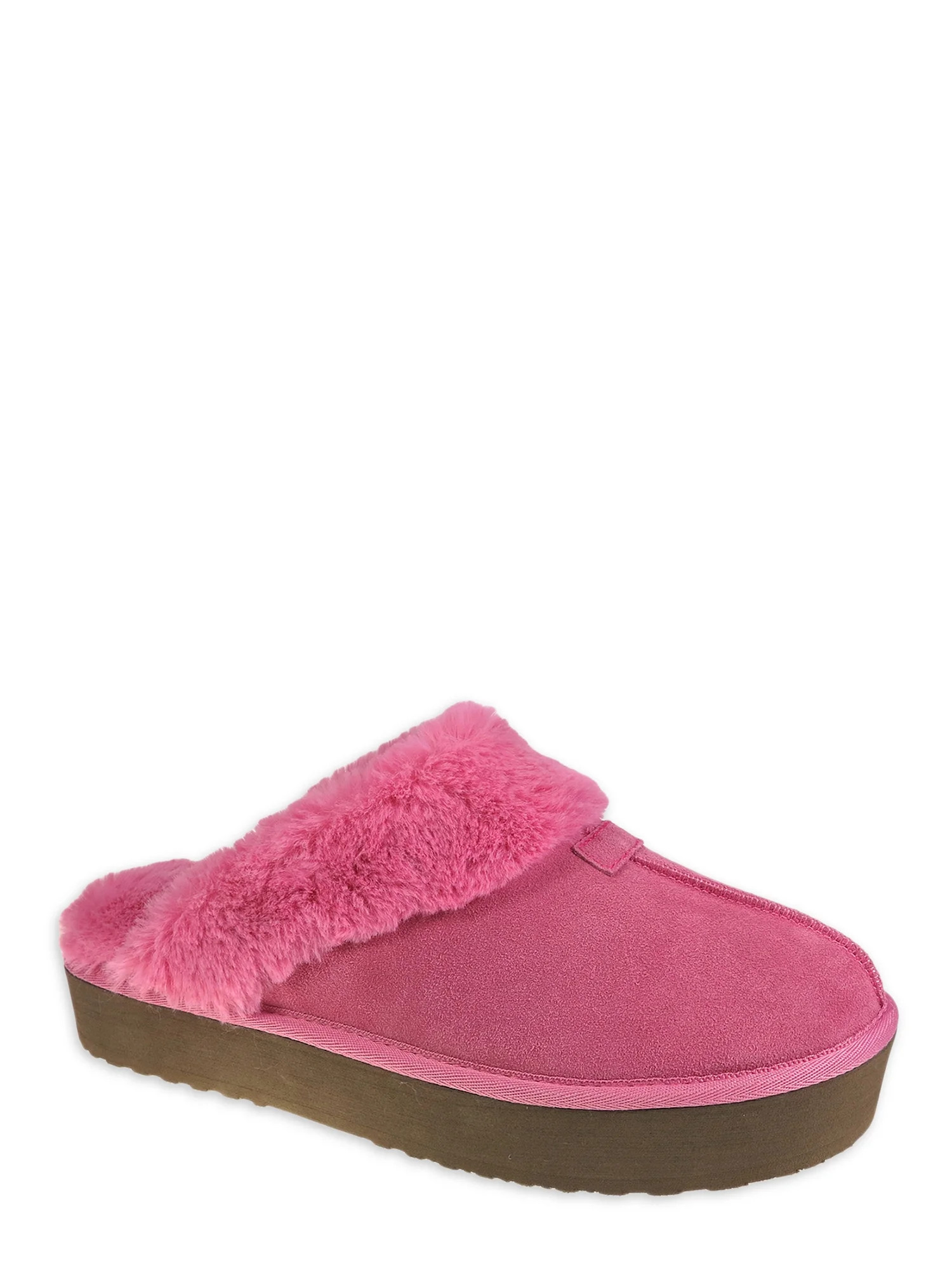 Secret Treasures Women's Genuine Suede Platform Clog - Walmart.com | Walmart (US)