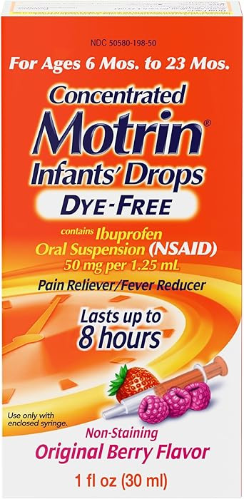 Motrin Infants' Oral Suspension Concentrated Liquid Medicine Drops with Ibuprofen, NSAID Infant F... | Amazon (US)