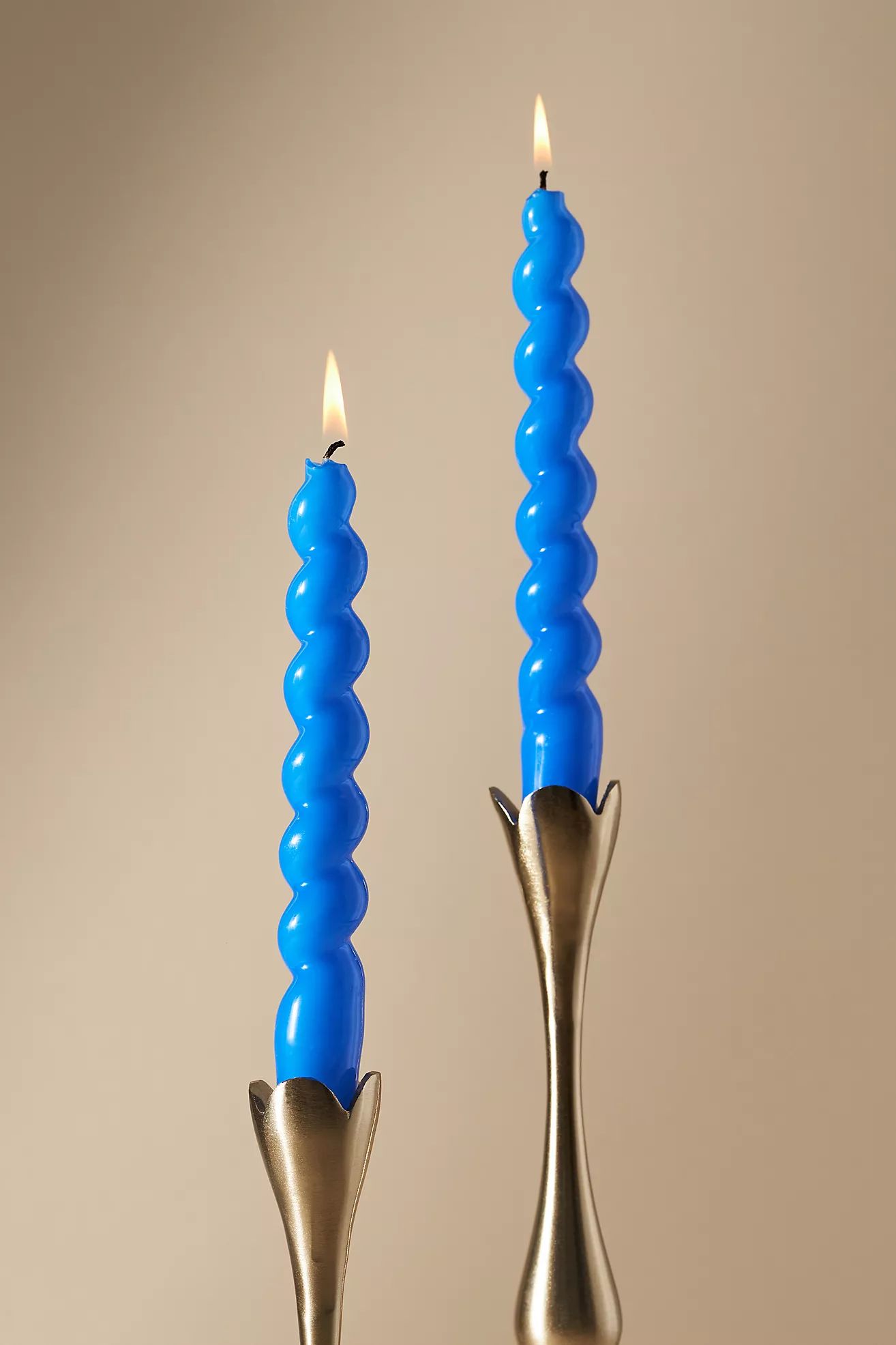 High Shine Spiral Taper Candles, Set of 2 | Anthropologie (US)