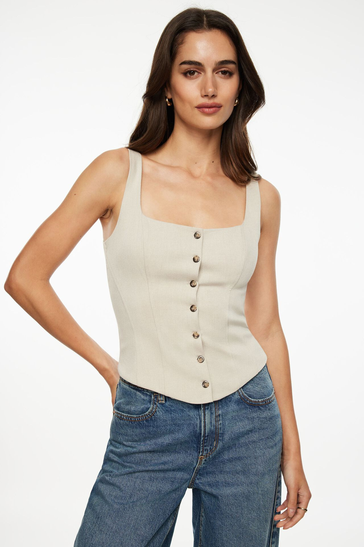 Structured Buttoned Vest | Dynamite Clothing