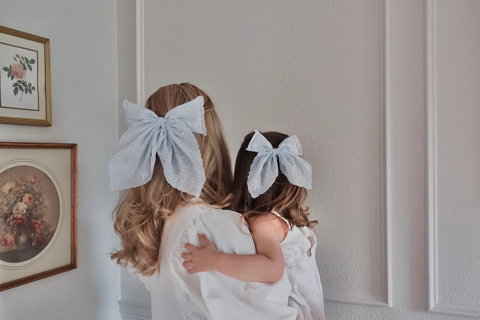 The Colette: Mommy and Daughter Matching Hair Bow Set, Vintage Fabric - Etsy | Etsy (US)