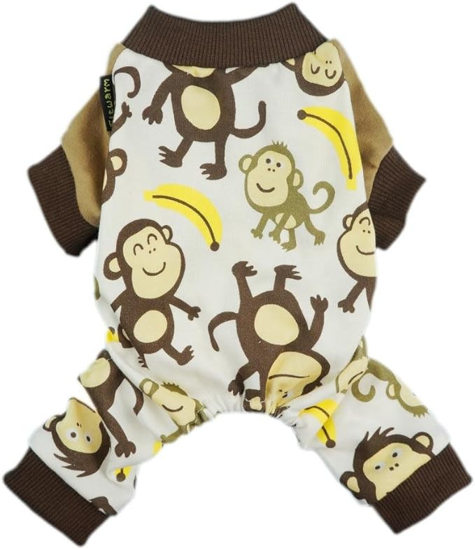Fitwarm Monkey Dog Pajamas, Cute Dog Clothes for Small Dogs Boy Girl, Pet Onesie Clothing, 100% B... | Amazon (US)