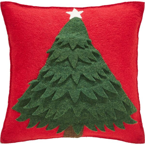 Christmas Pillow, Tree on Red - Arcadia Home Christmas | Maisonette | Maisonette