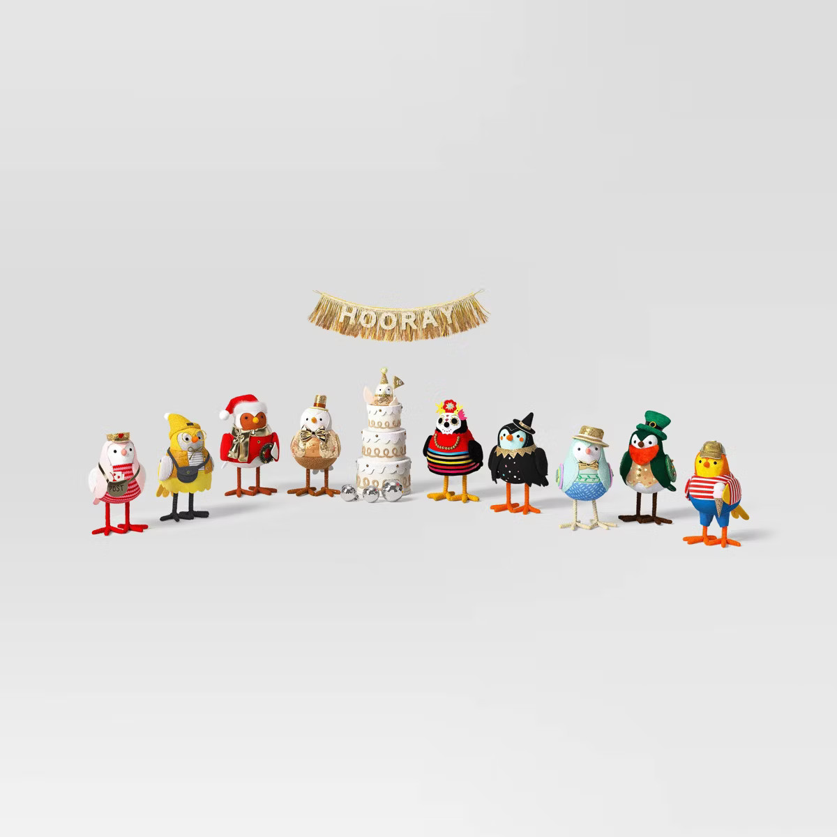 10pc Featherly Friends 2025 Anniversary Collection Christmas Bird Figurine Set - Wondershop™ | Target