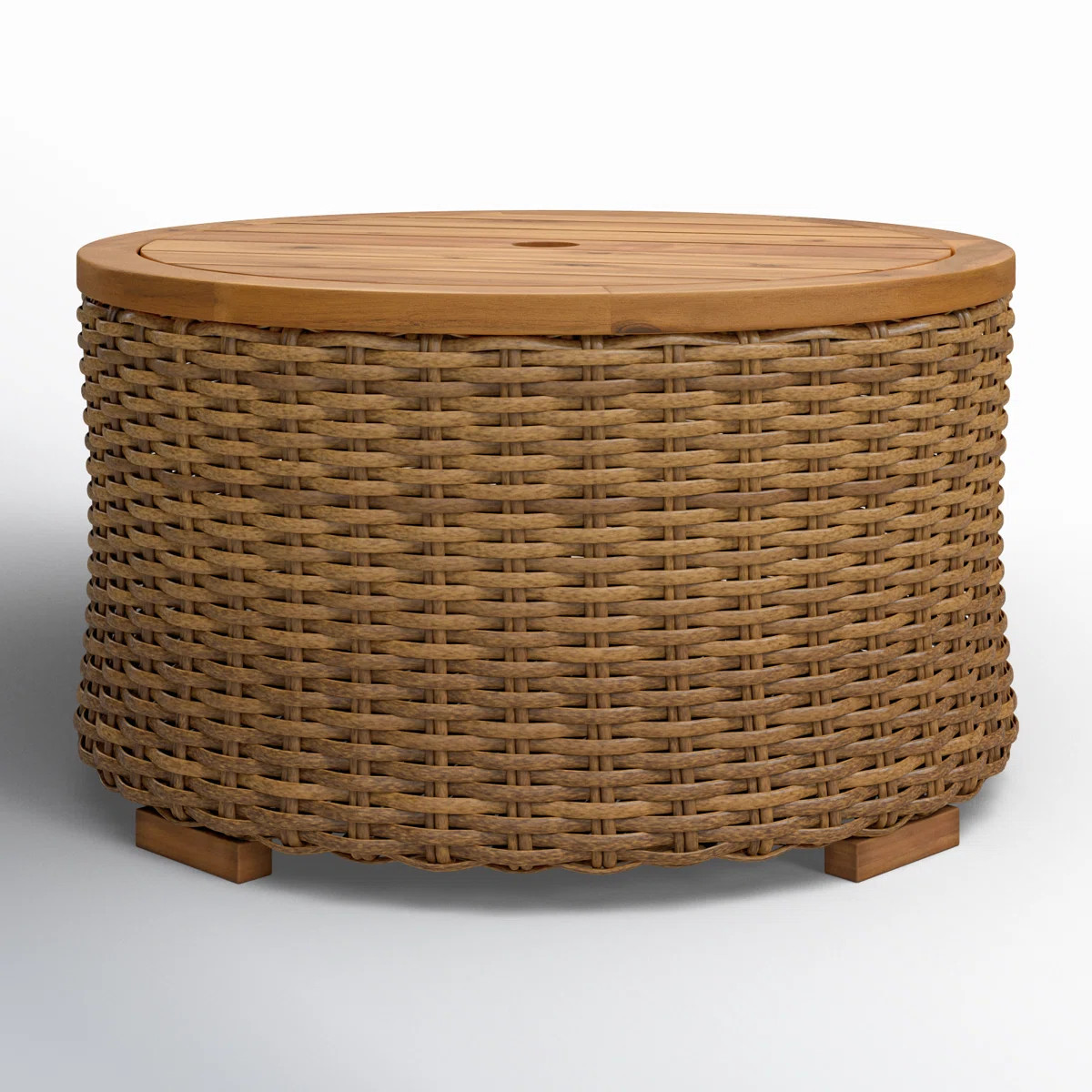 Maddie 25.6" W Acacia Outdoor Coffee Table with Umbrella Hole | Wayfair North America