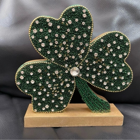 St Patricks Day Wood and Beaded Shamrock | Poshmark