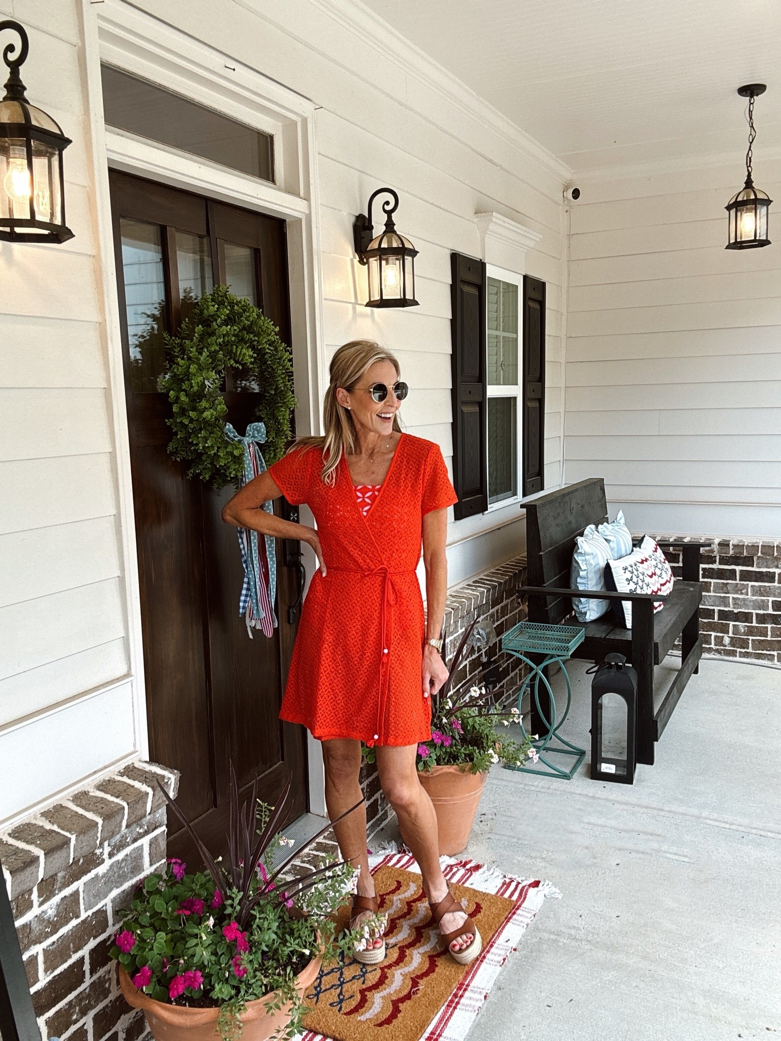 This crochet wrap mini cover-up is 50% off today plus an extra 20% off with the code get more