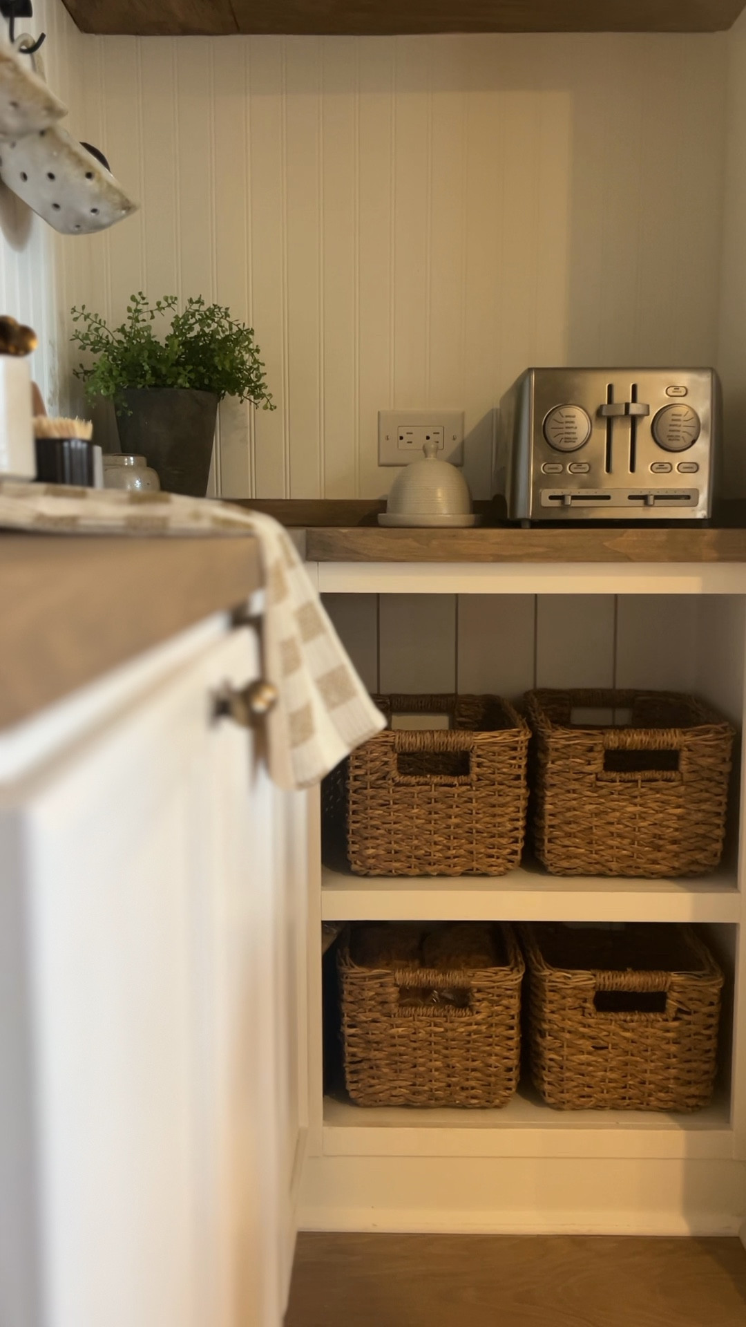 Pantry organization | butter dish | butter dome | stoneware butter dish | baskets | milk crate baskets | tea towels | decorative towels | antique brass drawer knobs | antique brass cabinet door knobs | berry bowls | toothpick holder | espresso mug | Target | pottery barn | McGee & co | Amazon | Etsy 

#LTKfindsunder50 #LTKfindsunder100 #LTKhome