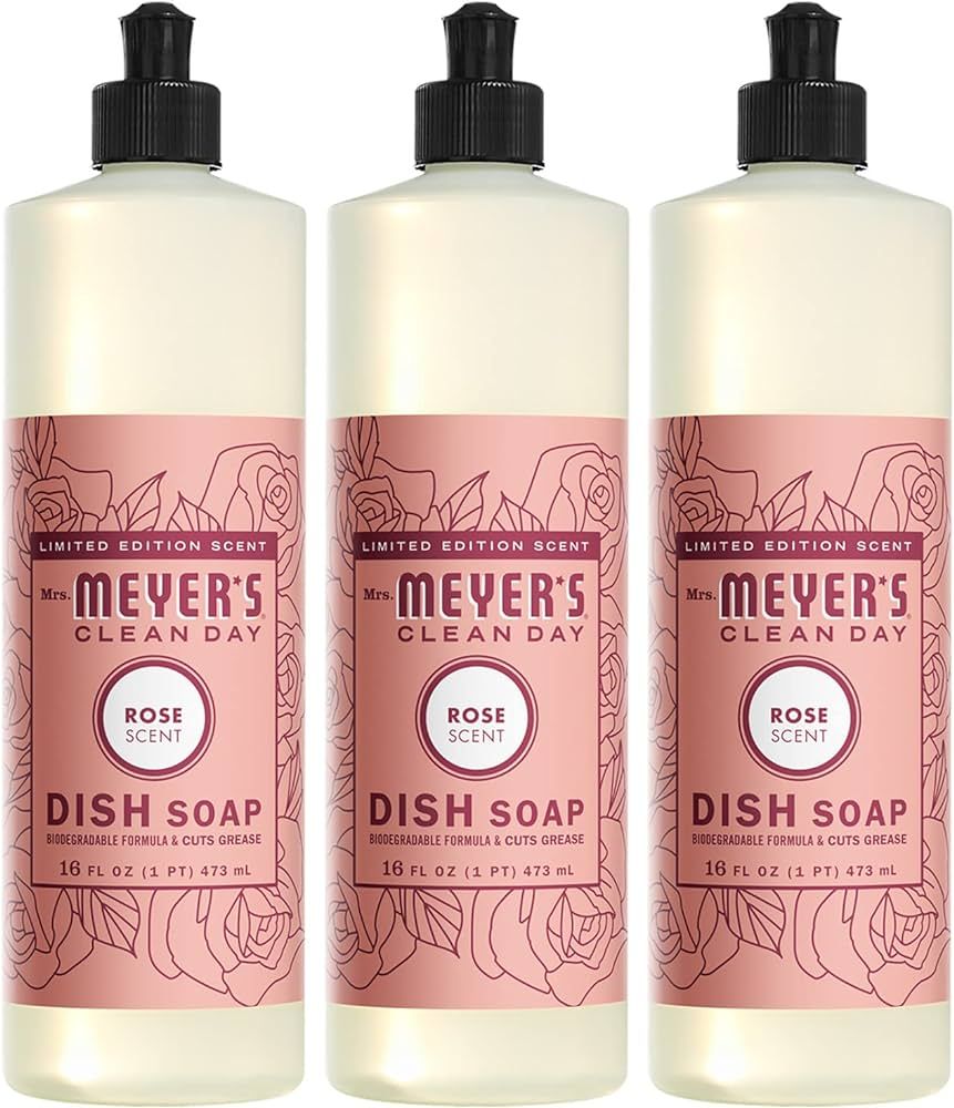 MRS. MEYER'S CLEAN DAY Liquid Dish Soap, Biodegradable Formula, Limited Edition Rose, 16 fl. oz -... | Amazon (US)