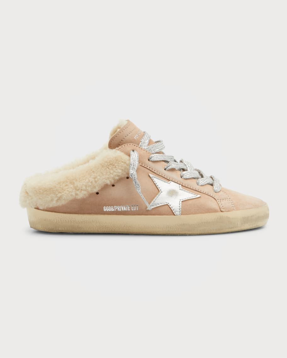 Golden Goose Superstar Sabot Suede Shearling Sneakers | Neiman Marcus